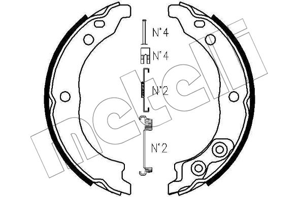 Bremsbackensatz, Feststellbremse METELLI 53-0089K