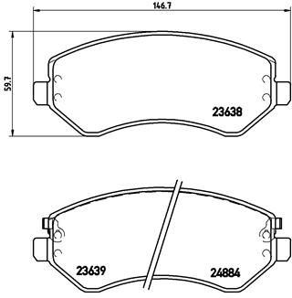 Bremsbelagsatz, Scheibenbremse BREMBO P 37 007