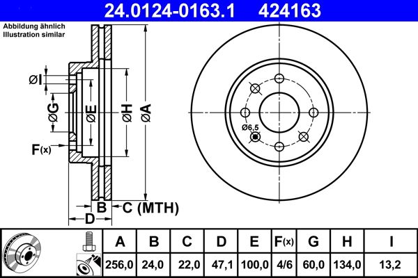 Bremsscheibe ATE 24.0124-0163.1