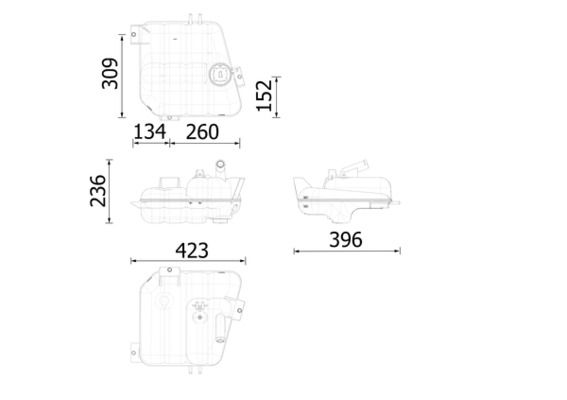 Ausgleichsbehälter, Kühlmittel MAHLE CRT252000S