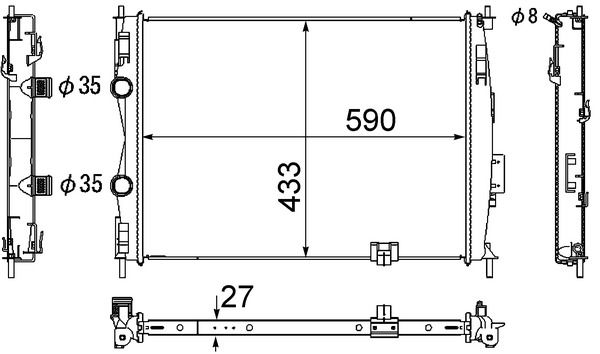 Kühler, Motorkühlung MAHLE CR1074000S