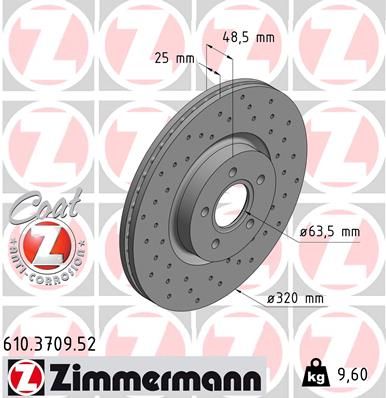 Bremsscheibe ZIMMERMANN 610.3709.52