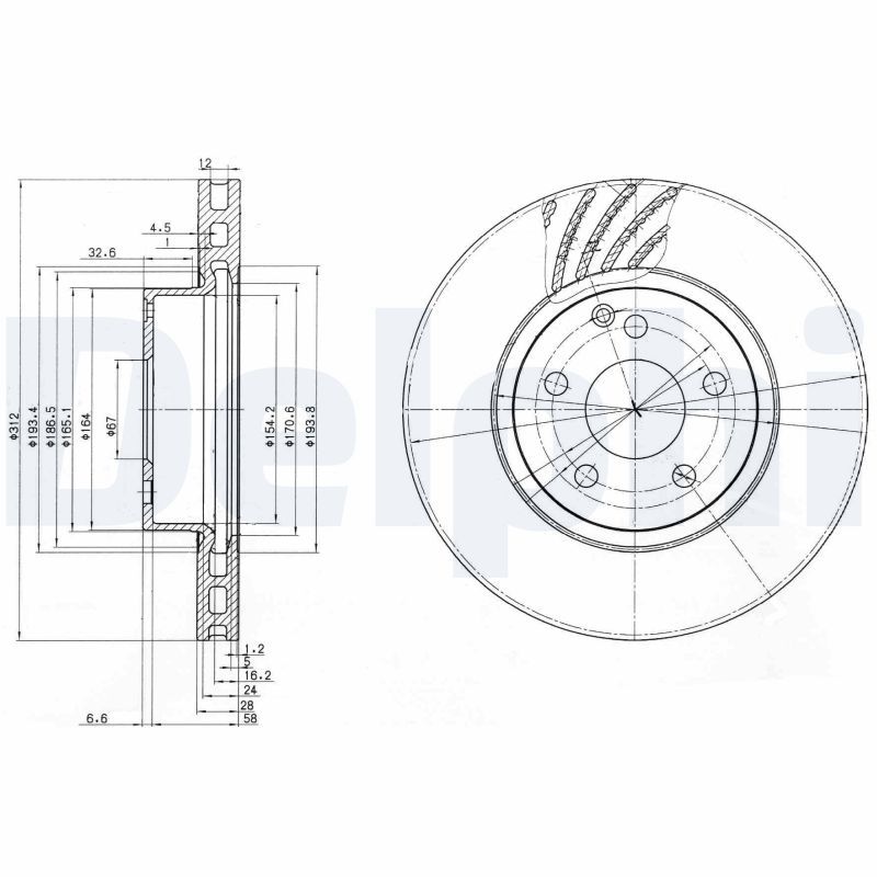 Bremsscheibe DELPHI BG3756