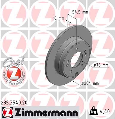 Bremsscheibe ZIMMERMANN 285.3540.20