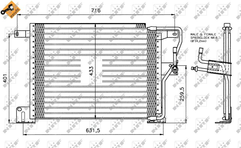 Kondensator, Klimaanlage NRF 35221