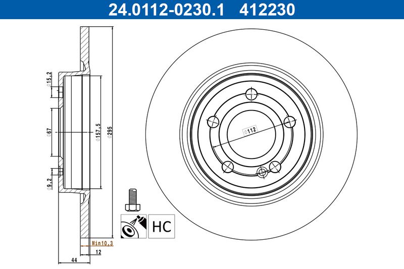 Bremsscheibe Ate 24.0112-0230.1