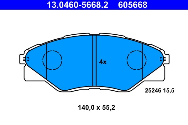 Bremsbelagsatz, Scheibenbremse ATE 13.0460-5668.2
