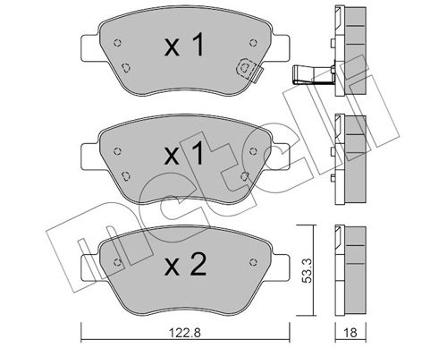 Bremsbelagsatz, Scheibenbremse METELLI 22-0321-2