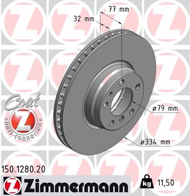 Bremsscheibe ZIMMERMANN 150.1280.20