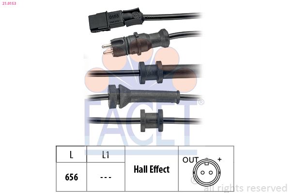 Sensor, Raddrehzahl FACET 21.0153