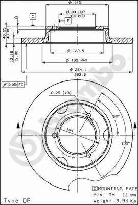 Bremsscheibe BREMBO 08.2284.10