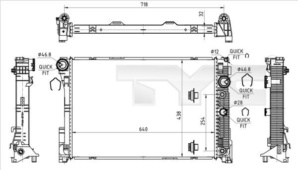 Kühler, Motorkühlung TYC 721-0018