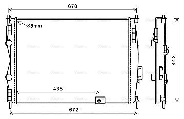 Kühler, Motorkühlung AVA QUALITY COOLING dn2414