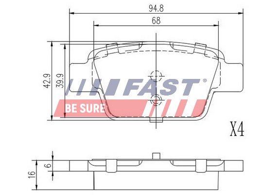Bremsbelagsatz, Scheibenbremse FAST FT29147