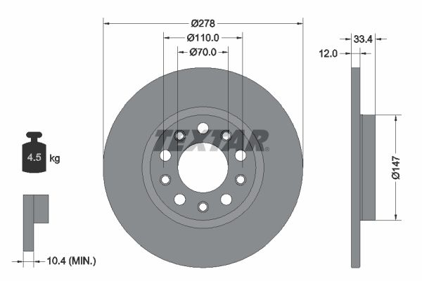 Bremsscheibe TEXTAR 92326503