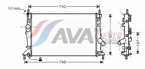 Kühler, Motorkühlung AVA QUALITY COOLING FDA2370