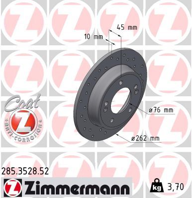 Bremsscheibe ZIMMERMANN 285.3528.52
