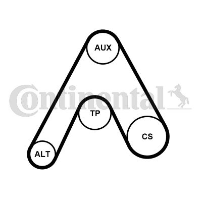 Keilrippenriemensatz CONTINENTAL CTAM 6pk1217k3