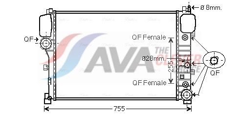 Kühler, Motorkühlung AVA QUALITY COOLING MS2447