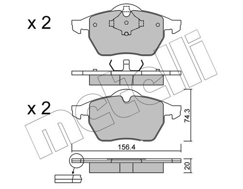 Bremsbelagsatz, Scheibenbremse METELLI 22-0181-2