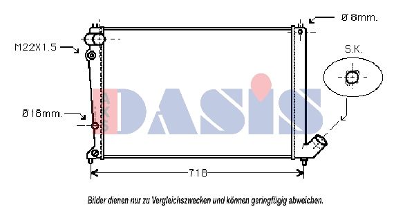 Kühler, Motorkühlung AKS DASIS 160260N