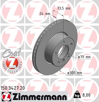 Bremsscheibe ZIMMERMANN 150.3427.20