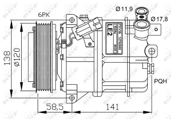 Kompressor, Klimaanlage NRF 32774G