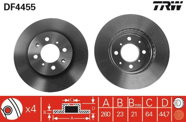 Bremsscheibe TRW DF4455