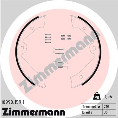 Bremsbackensatz Feststellbremse ZIMMERMANN 10990.159.1