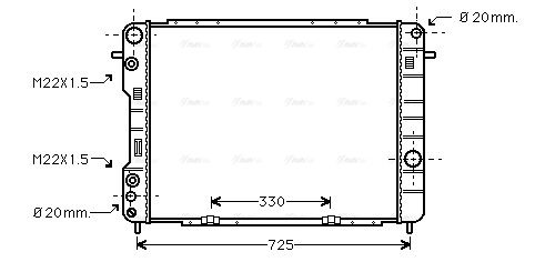 Kühler, Motorkühlung AVA QUALITY COOLING ol2249
