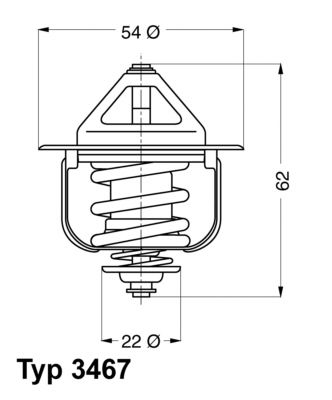 Thermostat, Kühlmittel WAHLER 3467.85D