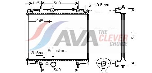 Kühler, Motorkühlung AVA QUALITY COOLING PEA2276
