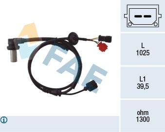 Sensor, Raddrehzahl FAE 78063