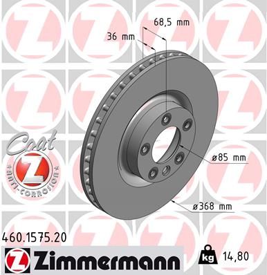 Bremsscheibe ZIMMERMANN 460.1575.20