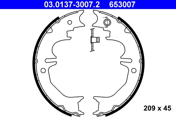 Bremsbackensatz, Feststellbremse ATE 03.0137-3007.2