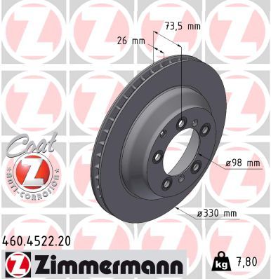 Bremsscheibe ZIMMERMANN 460.4522.20