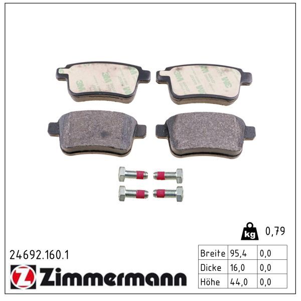 Bremsbelagsatz, Scheibenbremse ZIMMERMANN 24692.160.1
