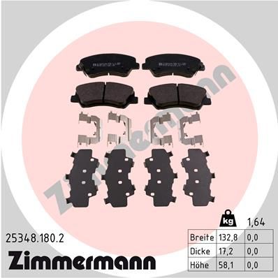 Bremsbelagsatz Bremsbeläge ZIMMERMANN 25348.180.2