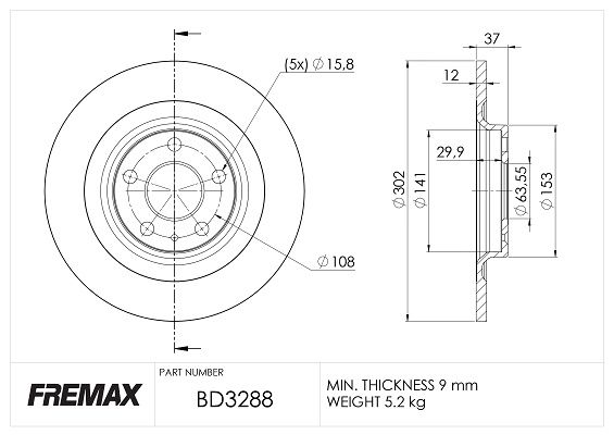 Bremsscheibe FREMAX bd-3288