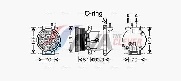 Kompressor, Klimaanlage AVA QUALITY COOLING DWAK071