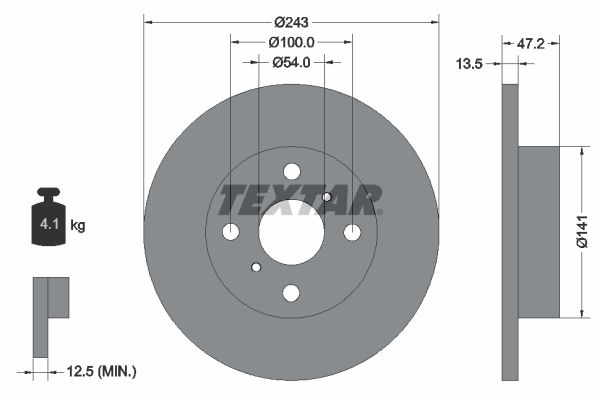 Bremsscheibe TEXTAR 92036700