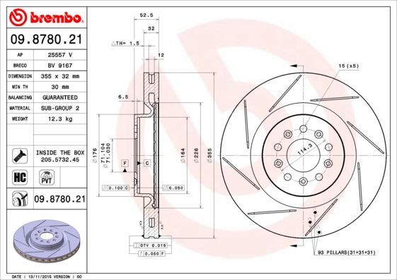Bremsscheibe BREMBO 09.8780.21