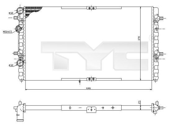 Kühler, Motorkühlung TYC 731-0002