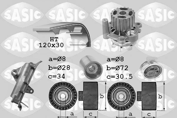 Wasserpumpe + Zahnriemensatz SASIC 3906022