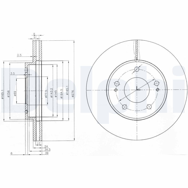 Bremsscheibe DELPHI BG3848
