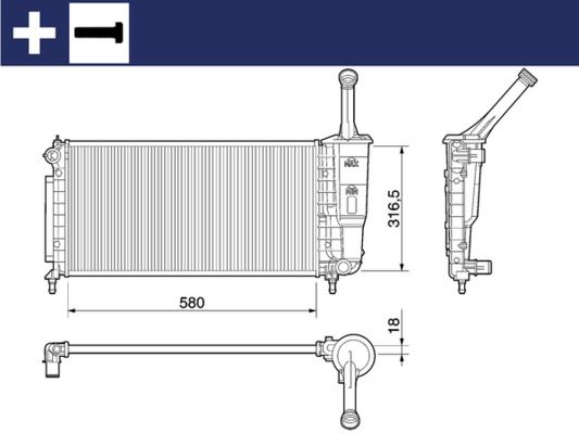Kühler, Motorkühlung MAHLE CR1104000S