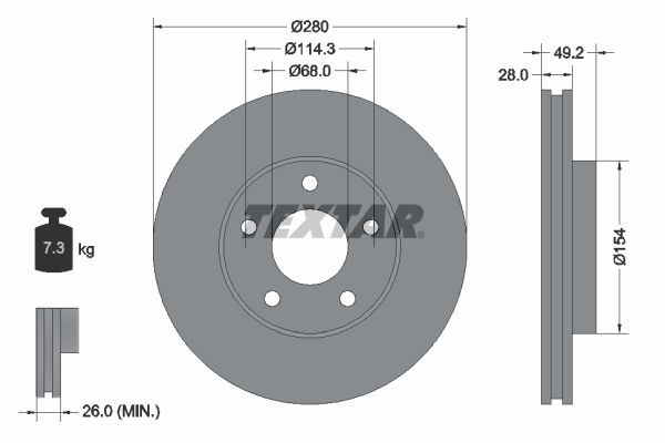 Bremsscheibe TEXTAR 92109403