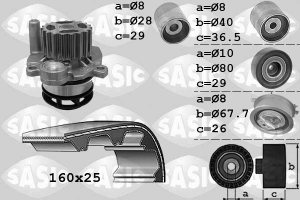 Wasserpumpe + Zahnriemensatz SASIC 3906079