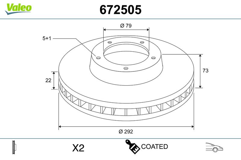 Bremsscheibe VALEO 672505