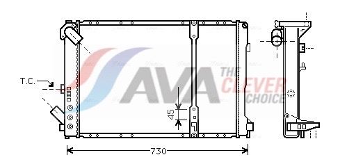 Kühler, Motorkühlung AVA QUALITY COOLING RT2209